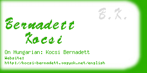 bernadett kocsi business card